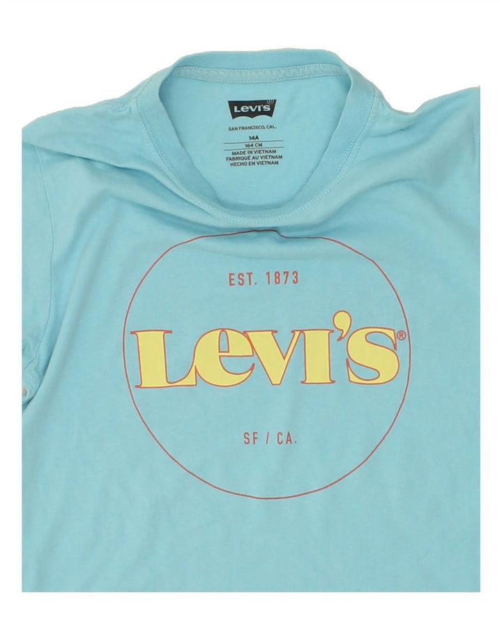 LEVI'S Boys Graphic T-Shirt Top 13-14 Years Blue Cotton Vintage Levi's and Second-Hand Levi's from Messina Hembry 