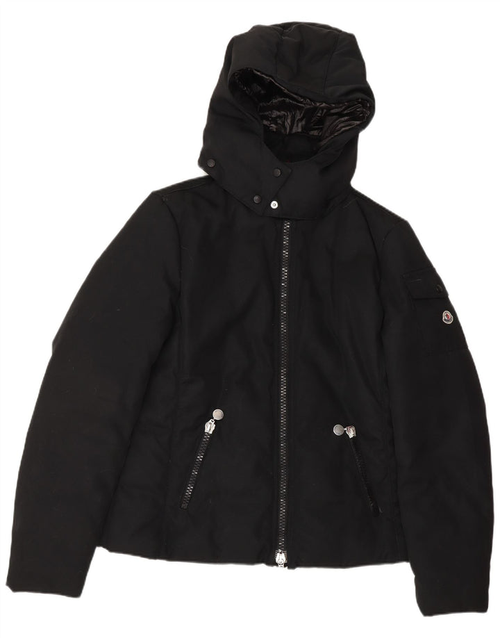 MONCLER Womens Hooded Padded Jacket Size 3 Large Black Polyester