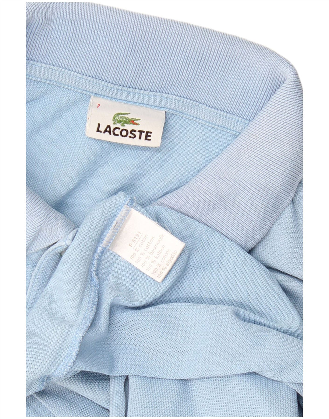 LACOSTE Mens Polo Shirt Size 7 2XL Blue Cotton