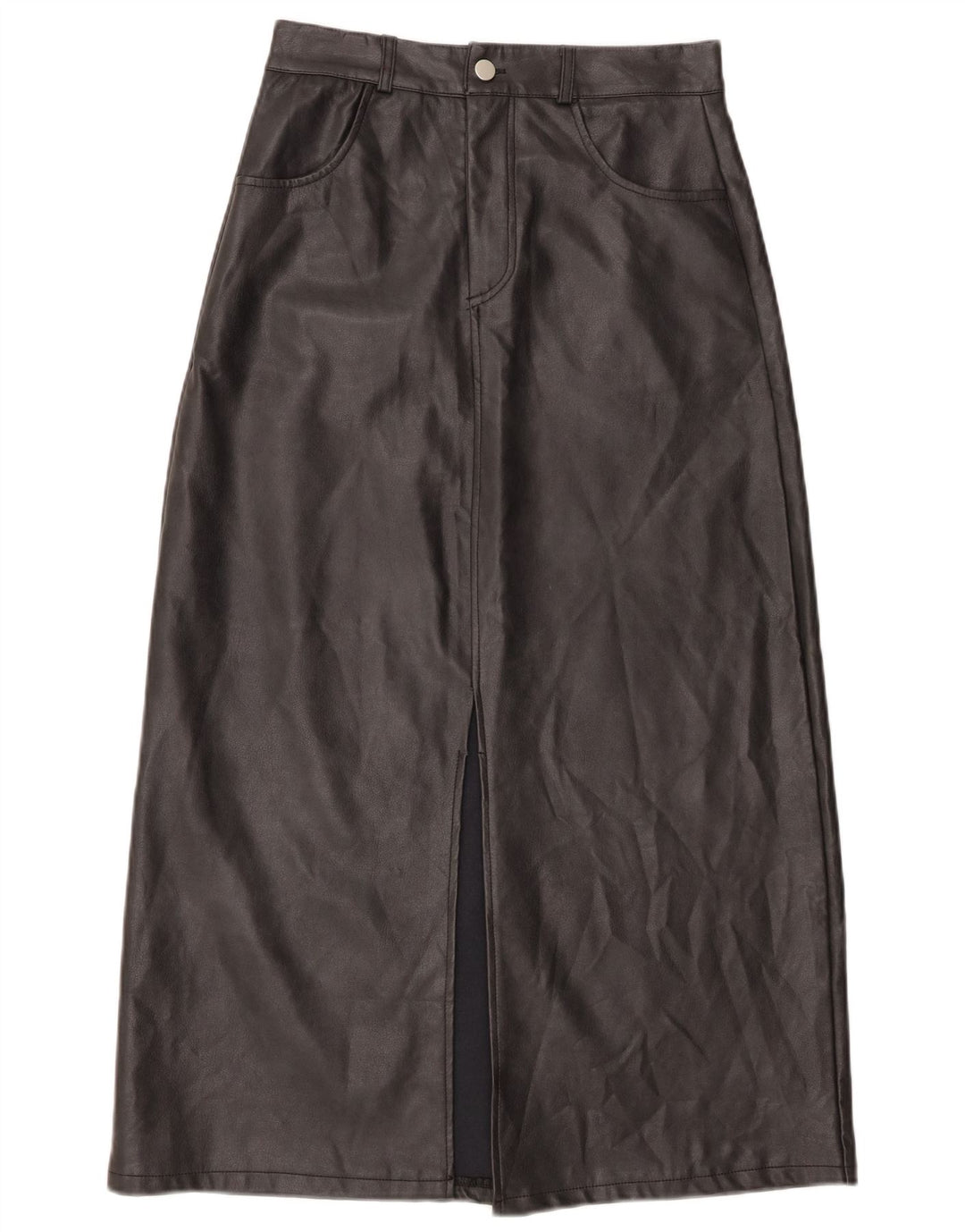 Vintage Womens Faux Fur Skirt Small W26  Black Polyurethane