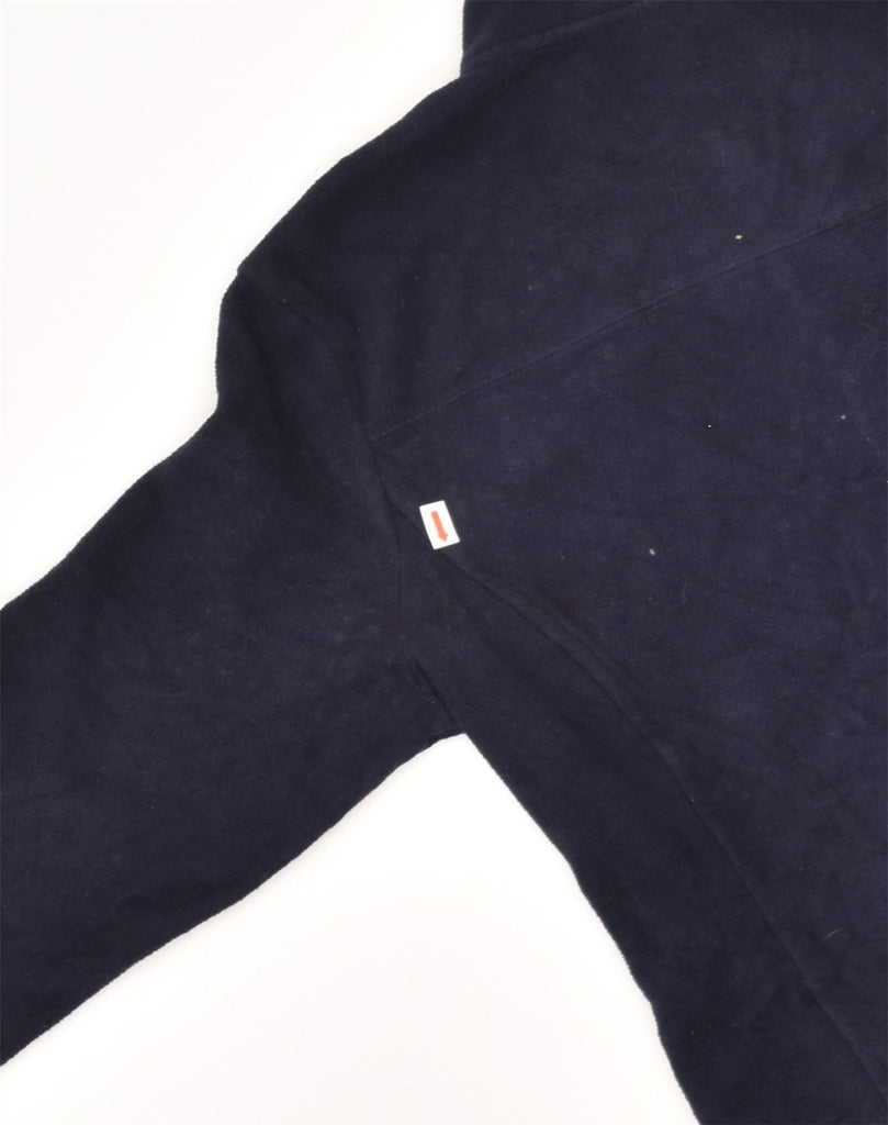 BROOKS BROTHERS Womens Zip Neck Fleece Jumper UK 12 Medium Navy Blue | Vintage Brooks Brothers | Thrift | Second-Hand Brooks Brothers | Used Clothing | Messina Hembry 