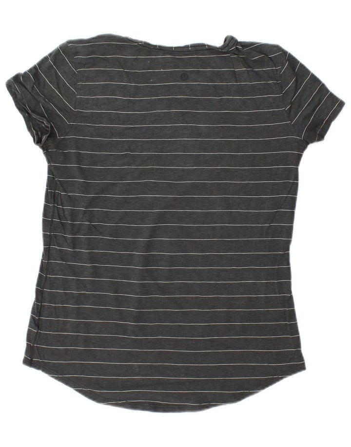 LULULEMON Womens T-Shirt Top UK 10 Small Grey Striped