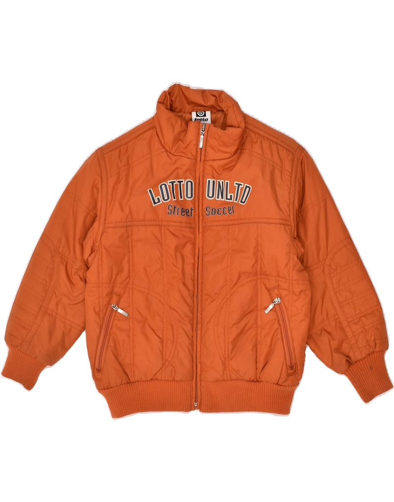 LOTTO Boys Graphic Padded Jacket 5-6 Years 2XS  Orange Polyester | Vintage Lotto | Thrift | Second-Hand Lotto | Used Clothing | Messina Hembry 