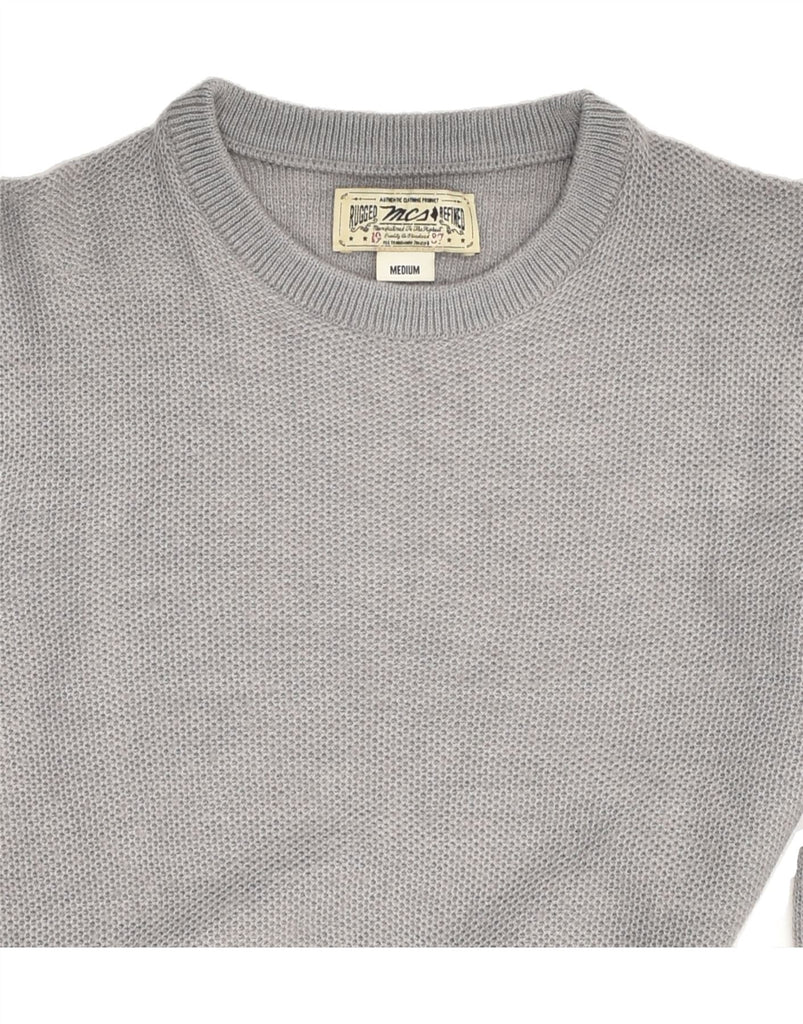 MARLBORO CLASSICS Mens Crew Neck Jumper Sweater Medium Grey Wool | Vintage Marlboro Classics | Thrift | Second-Hand Marlboro Classics | Used Clothing | Messina Hembry 