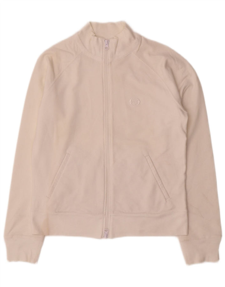 Sergio Tacchini Womens Tracksuit Top Jacket IT 44 Medium White Cotton