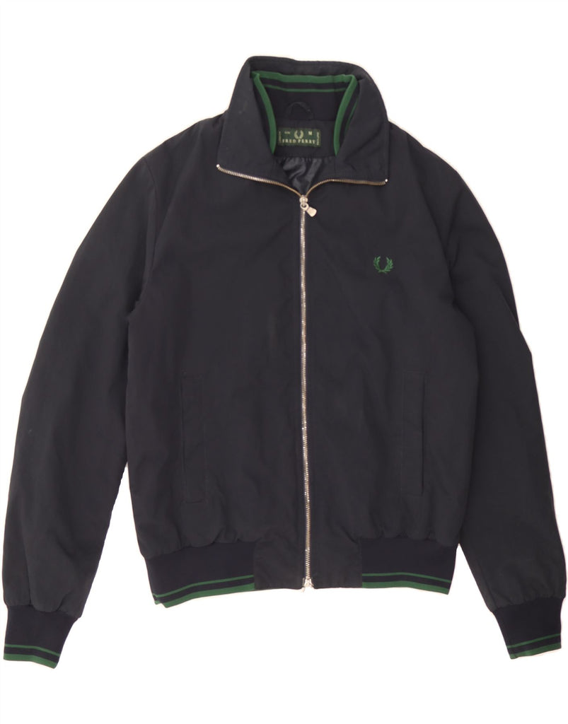 FRED PERRY Mens Bomber Jacket UK 38 Medium Navy Blue Nylon Vintage Fred Perry and Second-Hand Fred Perry from Messina Hembry 