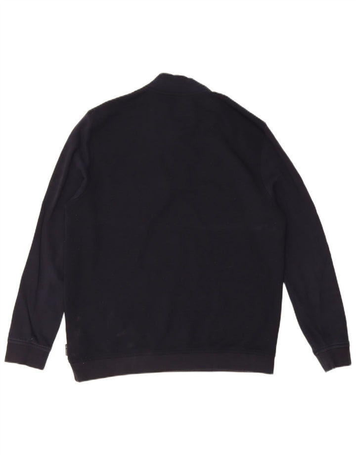 Ted Baker Mens Zip Neck Sweatshirt Jumper Size 4 Large Navy Blue Polyester