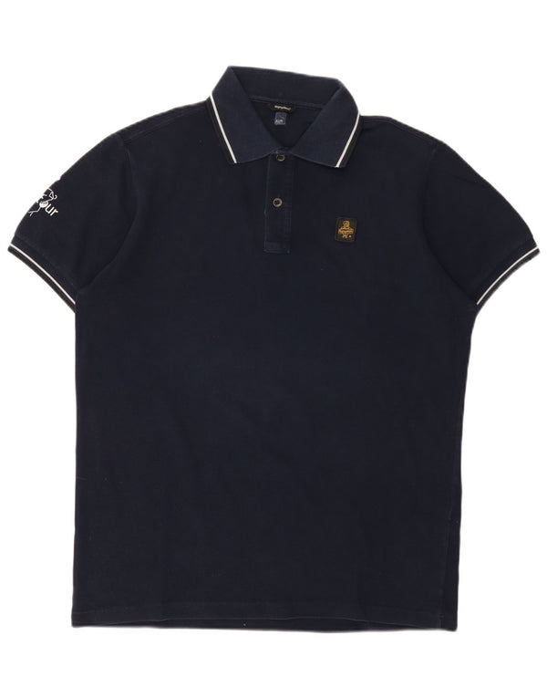 Refrigiwear Mens Polo Shirt XL Navy Blue Cotton