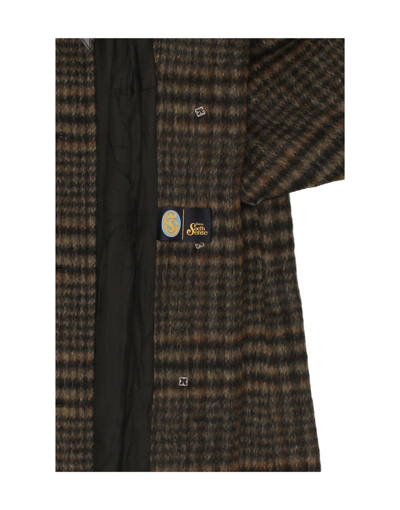 YOUR SIXTH SENSE Womens Overcoat EU 42 Large Brown Check Wool | Vintage Your Sixth Sense | Thrift | Second-Hand Your Sixth Sense | Used Clothing | Messina Hembry 