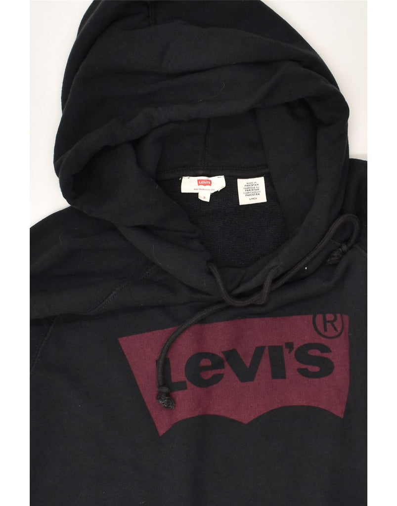 LEVI'S Mens Graphic Hoodie Jumper Small Black Cotton | Vintage Levi's | Thrift | Second-Hand Levi's | Used Clothing | Messina Hembry 