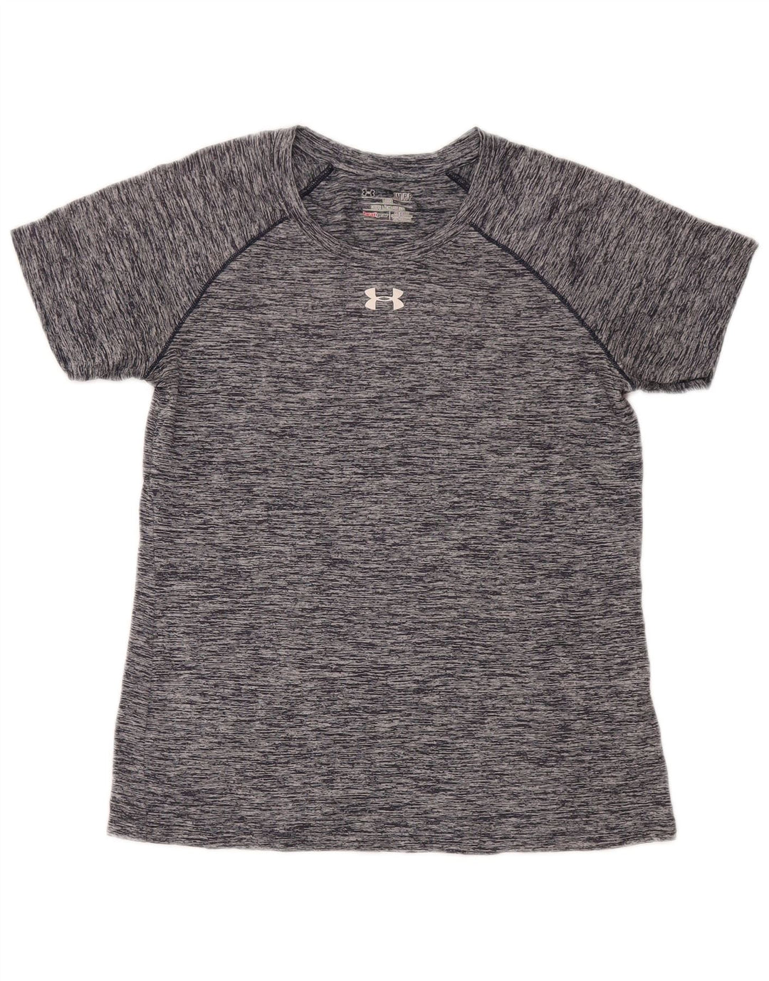 Under Armour Mens Heat Gear T-Shirt Top Small Grey Flecked Polyester