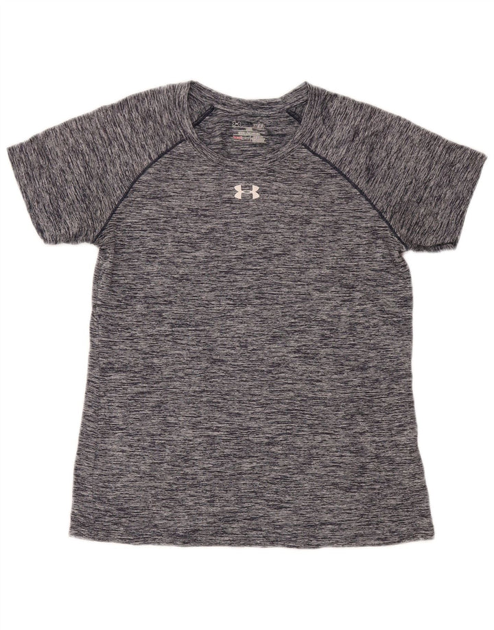 Under Armour Mens Heat Gear T-Shirt Top Small Grey Flecked Polyester