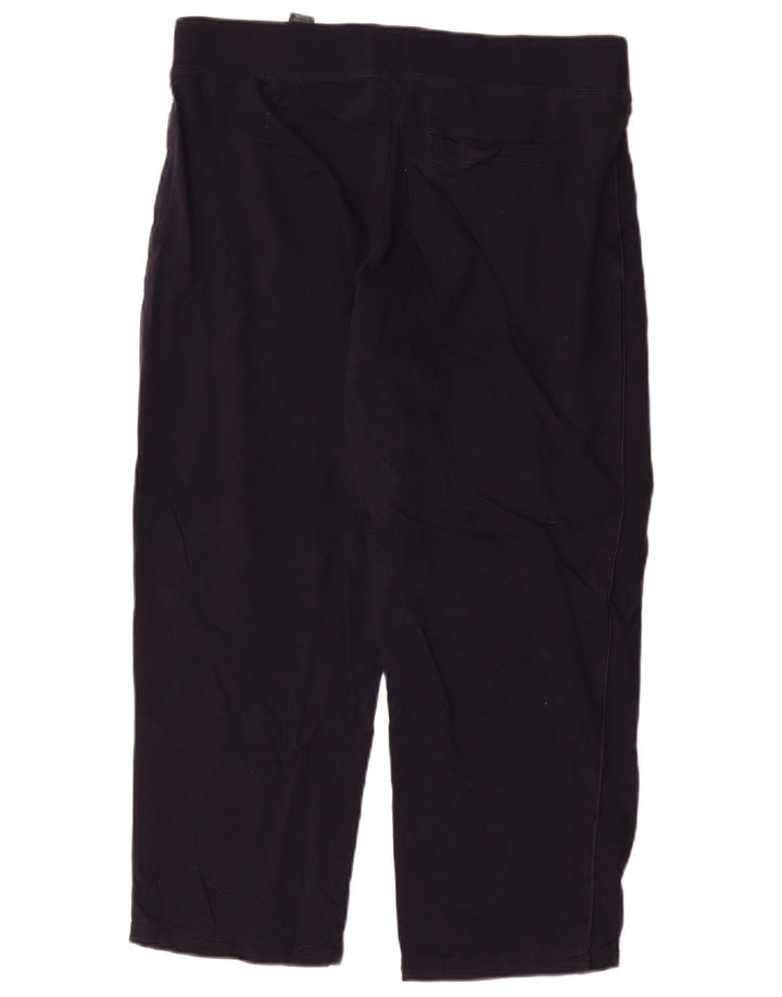 Marks & Spencer Womens Tracksuit Trousers UK 16 Large Navy Blue Cotton