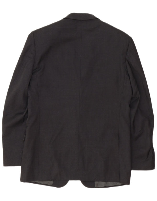 Valentino Mens 3 Button Blazer Jacket IT 48 Medium Grey Wool