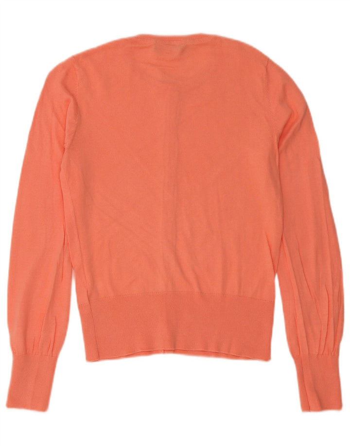 Oasis Womens Cardigan Sweater UK 10 Small Orange Cotton