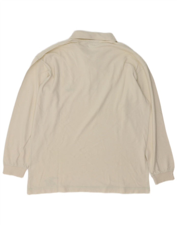 Trussardi Mens Long Sleeve Polo Shirt Large White