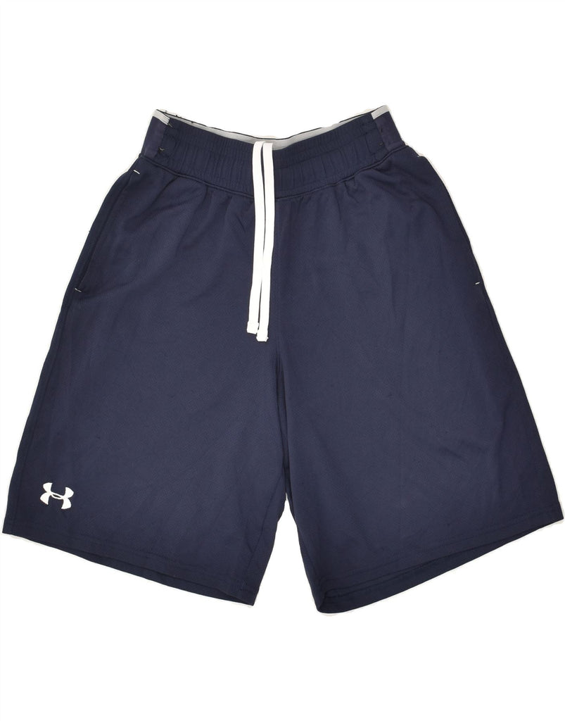 UNDER ARMOUR Mens Graphic Sport Shorts Small Navy Blue Polyester | Vintage Under Armour | Thrift | Second-Hand Under Armour | Used Clothing | Messina Hembry 