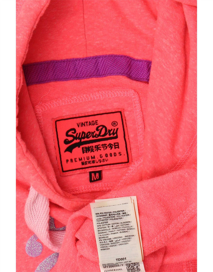 Superdry Womens Graphic Hoodie Jumper UK 14 Medium Pink Polyester