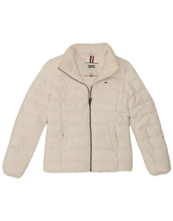 Tommy Hilfiger Womens Padded Jacket UK 6 XS White Polyester