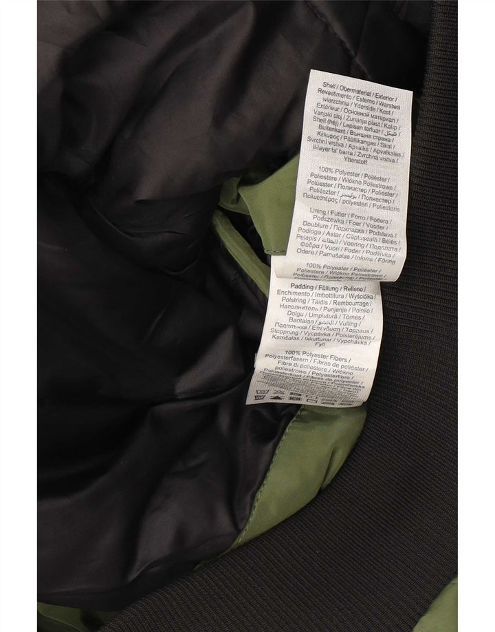 Jack & Jones Mens Hooded Padded Bomber Jacket UK 40 Large Green Polyester