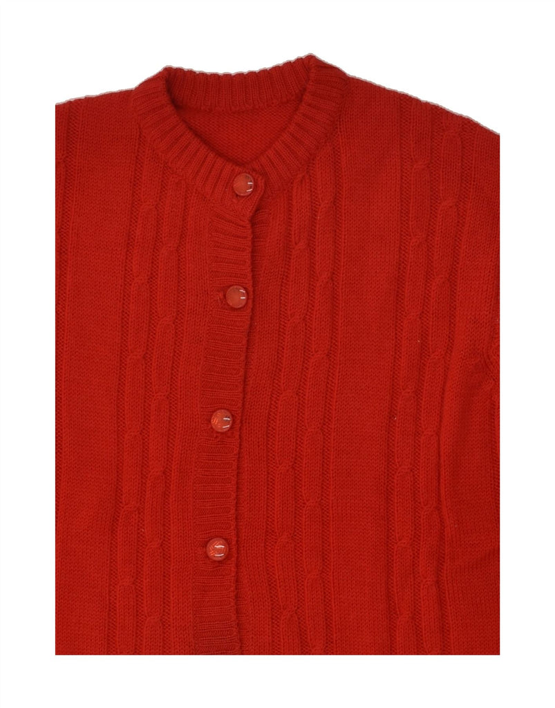 VINTAGE Womens Cardigan Sweater UK 14 Medium Red | Vintage Vintage | Thrift | Second-Hand Vintage | Used Clothing | Messina Hembry 