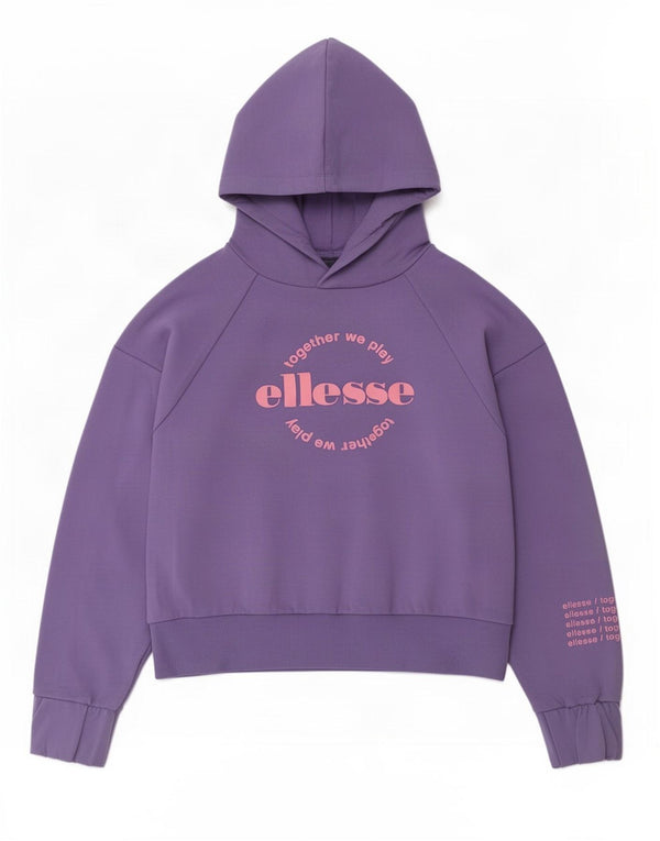 Ellesse Womens Graphic Hoodie Jumper UK 14 Medium Purple