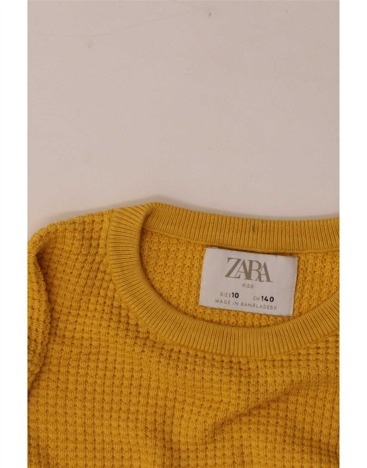 Zara Boys Crew Neck Jumper Sweater 9-10 Years Yellow