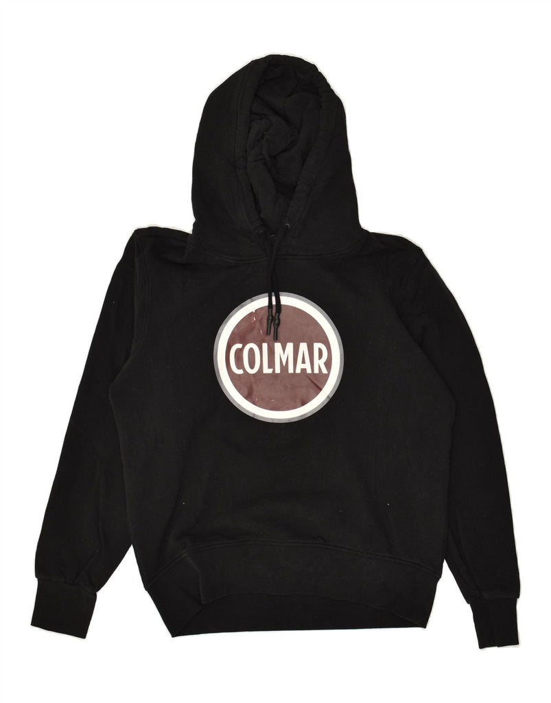 COLMAR Womens Graphic Hoodie Jumper UK 16 Large Black Cotton | Vintage Colmar | Thrift | Second-Hand Colmar | Used Clothing | Messina Hembry 