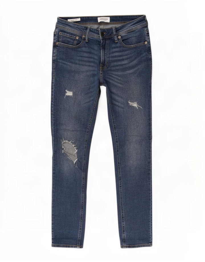 Jack & Jones Womens Liam Distressed Skinny Jeans W30 L32 Blue