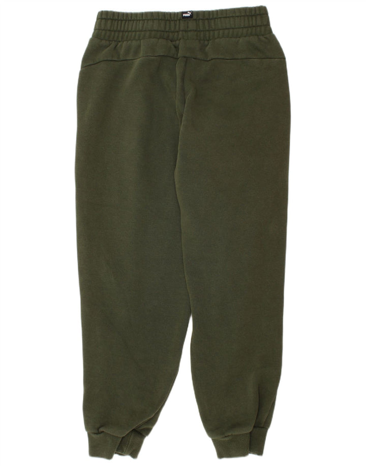 PUMA Boys Tracksuit Trousers Joggers 9-10 Years  Green Cotton