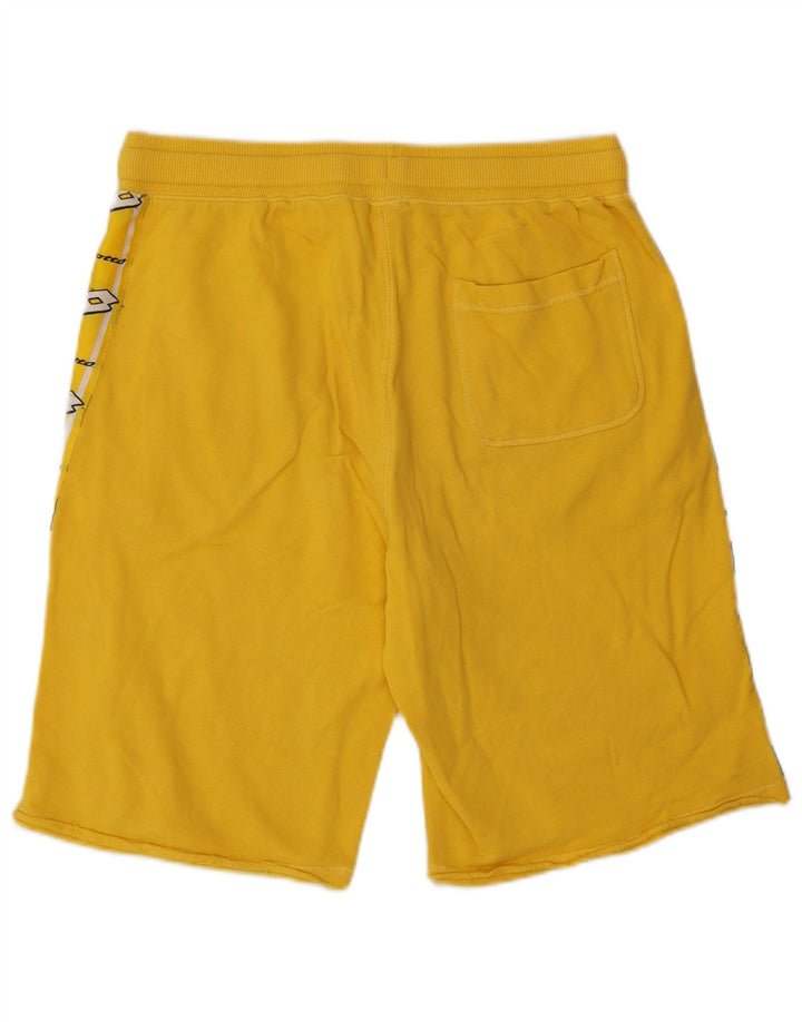Lotto Mens Graphic Sport Shorts Medium  Yellow Cotton