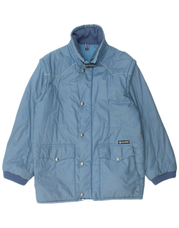 MC Ross Mens Padded Jacket UK 38 Medium Blue Colourblock Classic