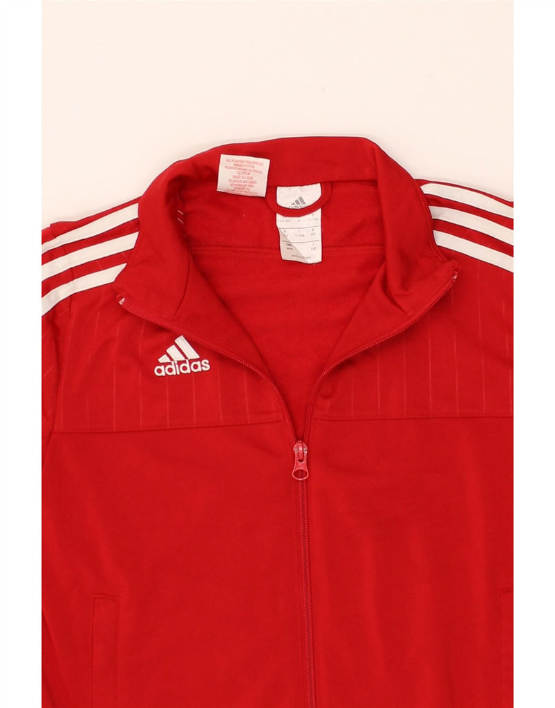 ADIDAS Boys Tracksuit Top Jacket 11-12 Years Red Colourblock Polyester Vintage Adidas and Second-Hand Adidas from Messina Hembry 