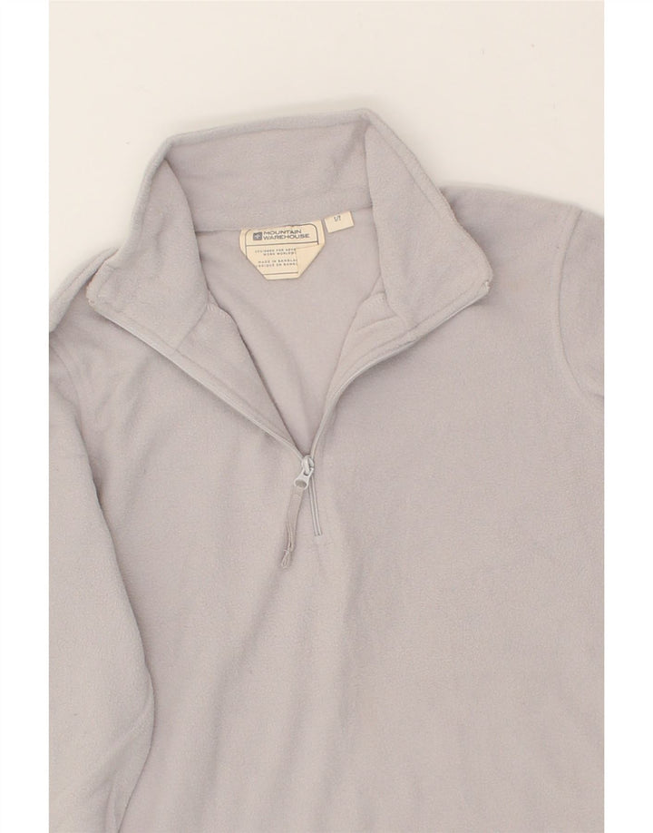 MOUNTAIN WAREHOUSE Womens Zip Neck Fleece Jumper UK 10 Small Grey Vintage Mountain Warehouse and Second-Hand Mountain Warehouse from Messina Hembry 