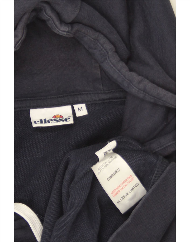 Ellesse Mens Zip Hoodie Sweater Medium Navy Blue Striped Cotton