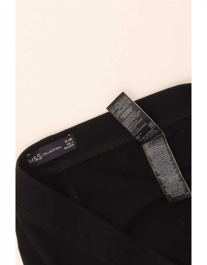 Marks & Spencer Womens Leggings UK 12 Medium Black Cotton