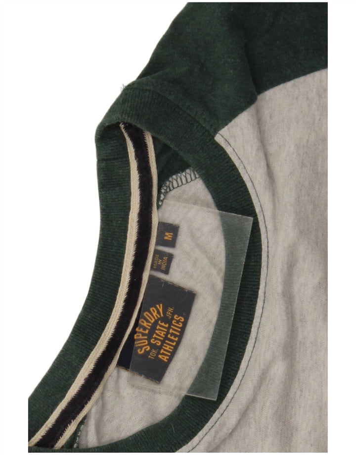 Superdry Mens Top Long Sleeve Medium Grey Colourblock Cotton