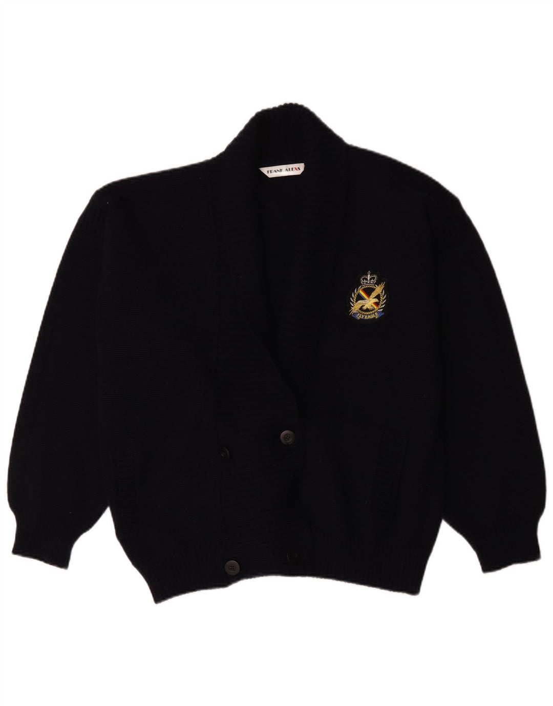 Frank Alexs Womens Cardigan Sweater IT 52 2XL Navy Blue Wool
