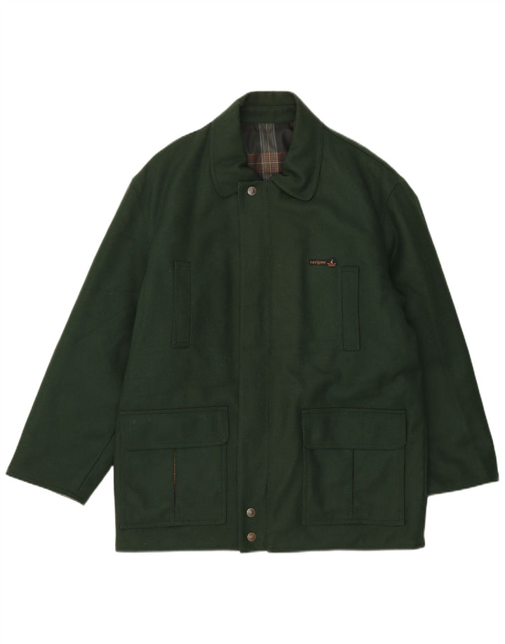Navigare Mens Reversible Jacket UK 38 Medium Green Wool