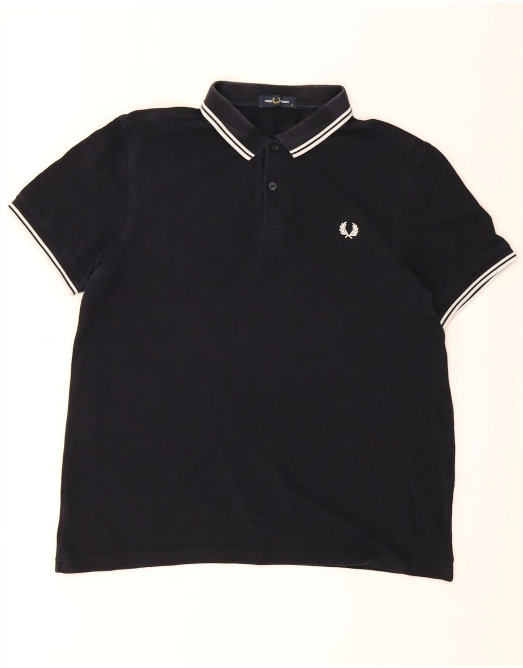 Fred Perry Mens Polo Shirt XL Navy Blue Cotton