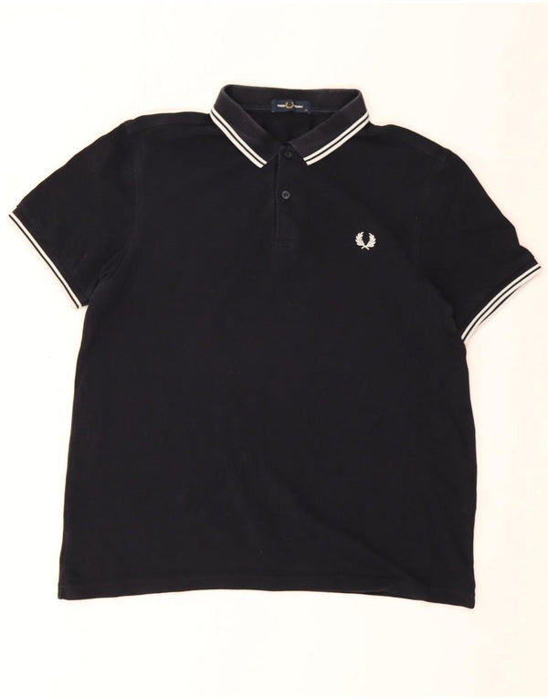 Fred Perry Mens Polo Shirt XL Navy Blue Cotton