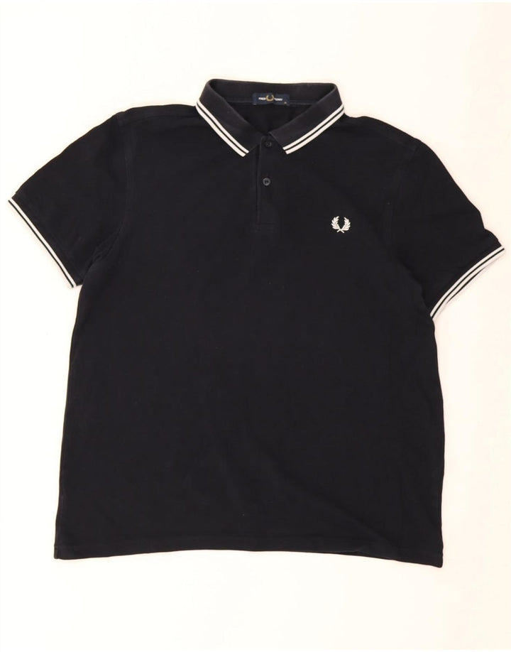 Fred Perry Mens Polo Shirt XL Navy Blue Cotton