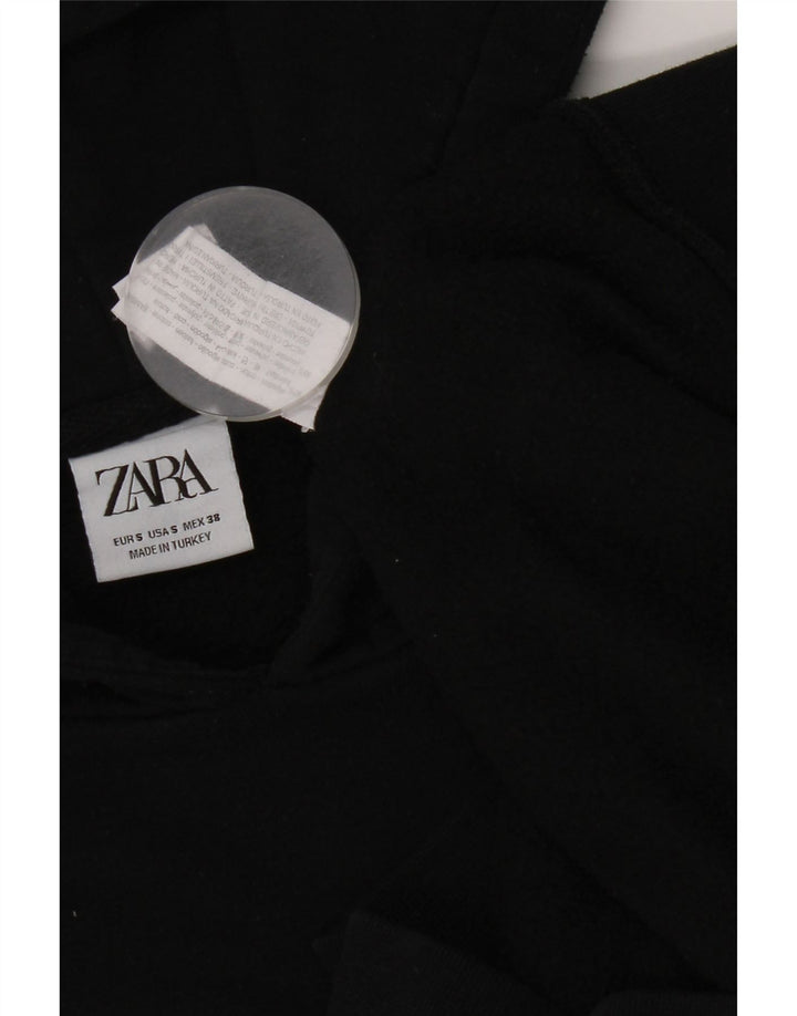 Zara Mens Hoodie Jumper Small Black Cotton