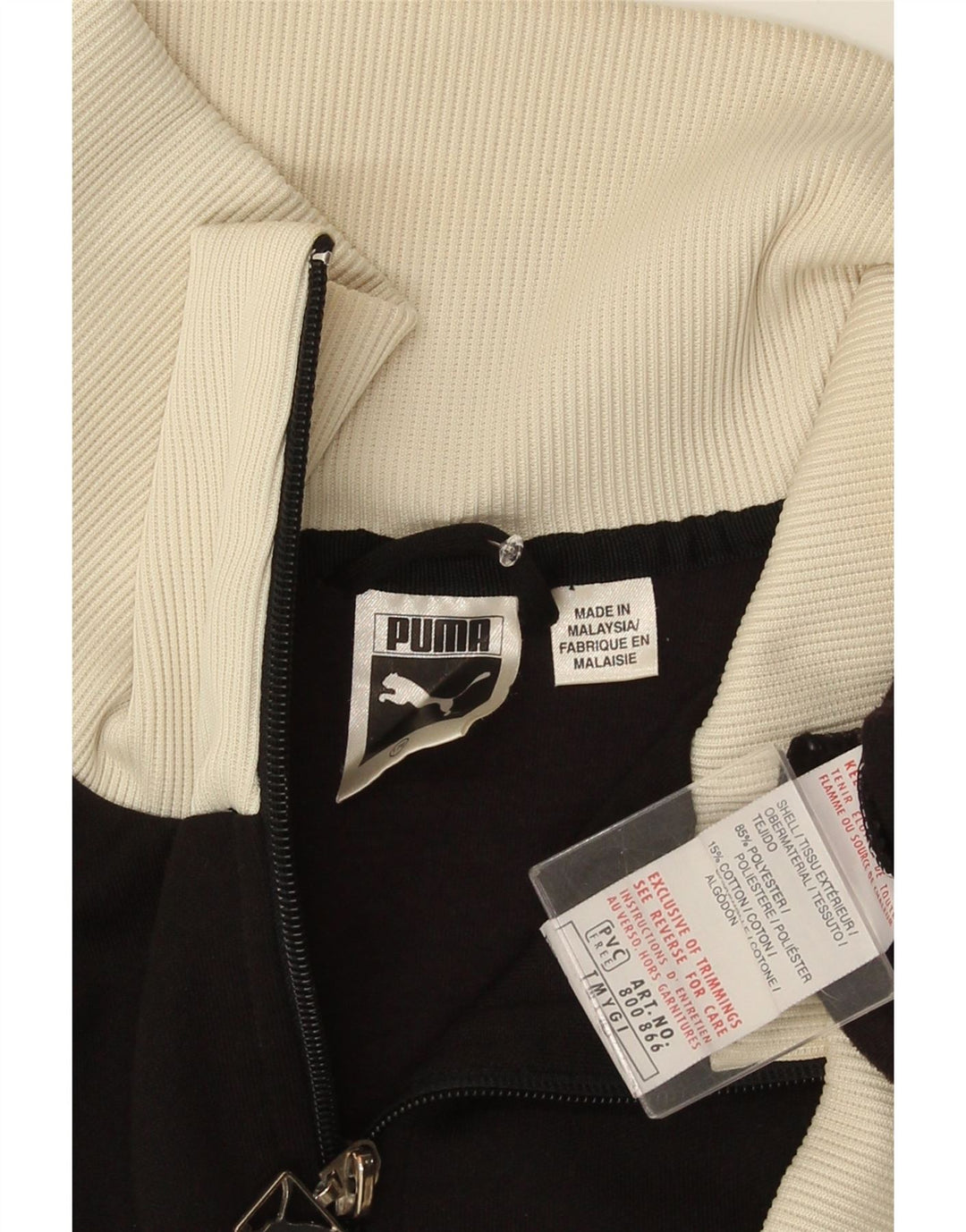 Puma Girls Tracksuit Top Jacket 13-14 Years Black Colourblock Polyester