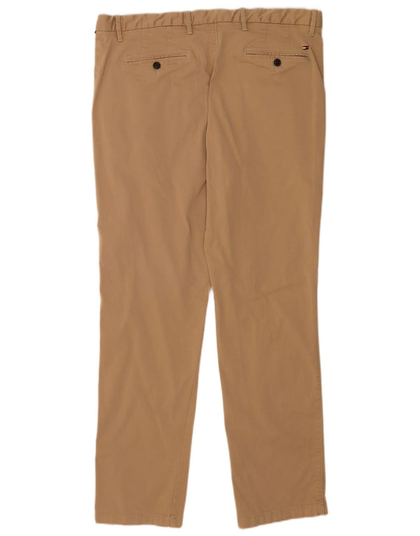 Tommy Hilfiger Mens Straight Chino Trousers W38 L32 Beige Cotton