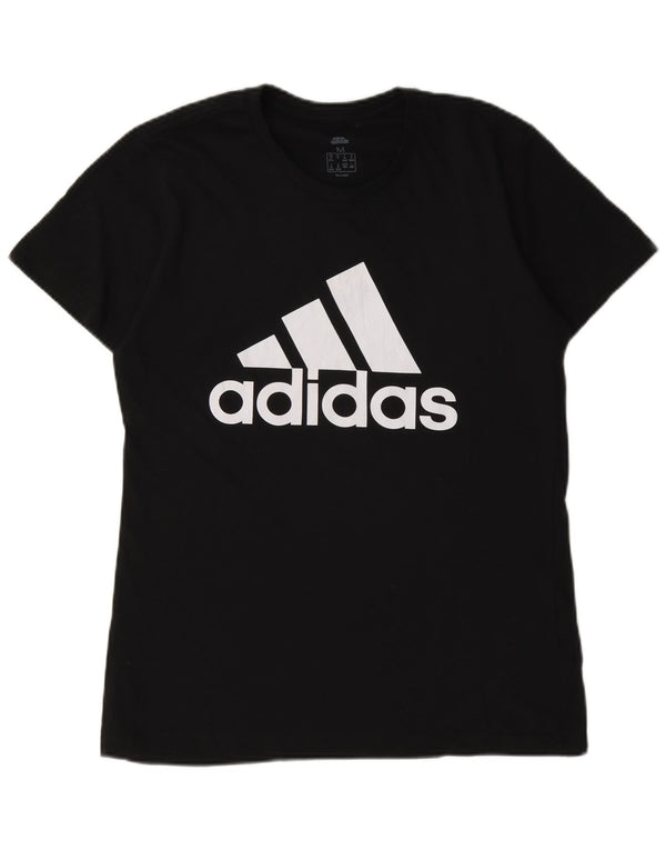 Adidas Womens Graphic T-Shirt Top UK 12/14 Medium Black