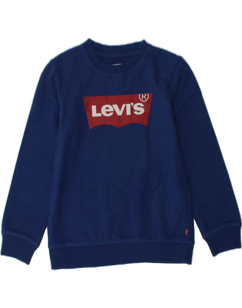 LEVI'S Boys Graphic Sweatshirt Jumper 4-5 Years Small  Blue Cotton | Vintage Levi's | Thrift | Second-Hand Levi's | Used Clothing | Messina Hembry 