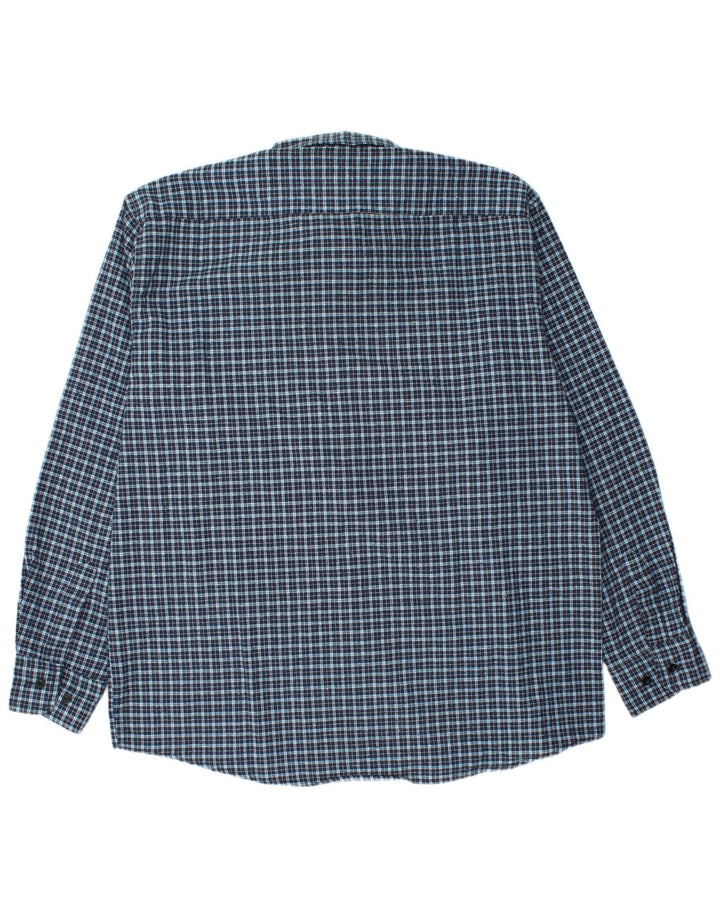 Vintage Mens Flannel Shirt Size 45 XL Blue Check