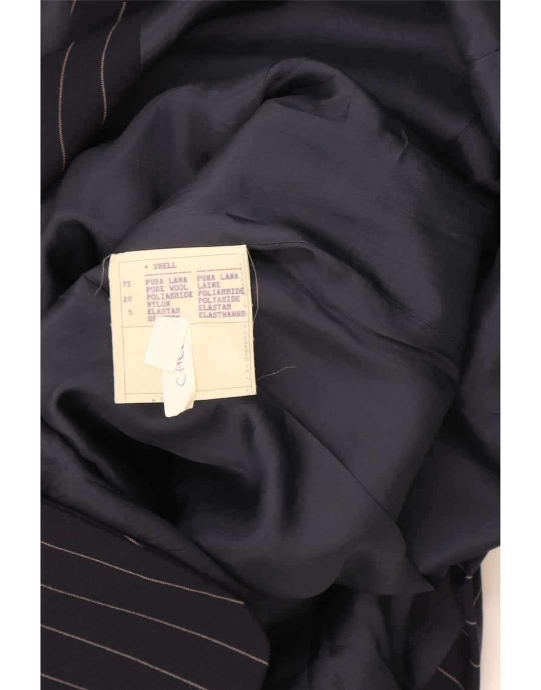 Belfe & Womens 3 Button Blazer Jacket IT 42 Medium Navy Blue Pinstripe Wool