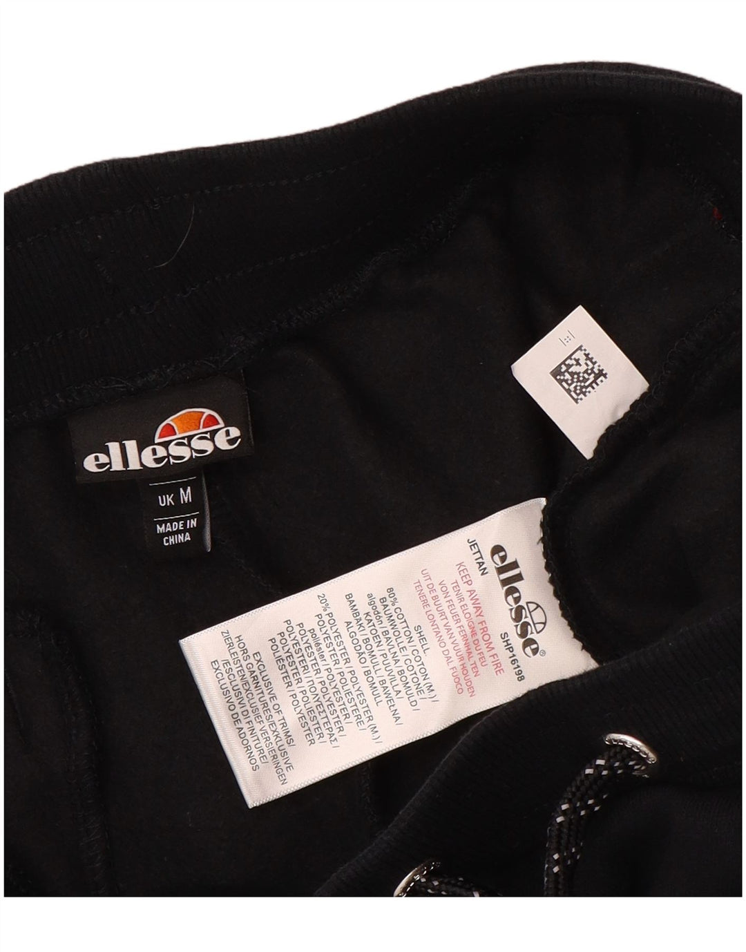 Ellesse Mens Graphic Tracksuit Trousers Joggers Medium  Black Cotton